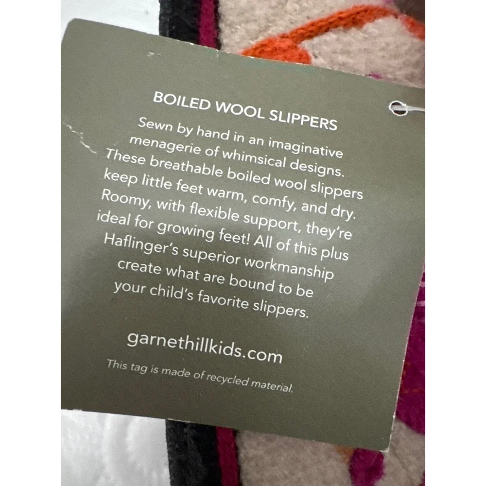 Garnet Hill Alpaca Boiled Wool Slipper Boots by Haflinger Tan Pink Kids 12 NEW